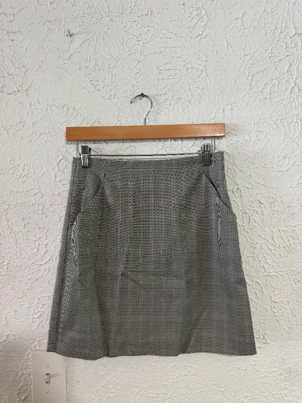 Mod Ref Houndstooth Mini Skirt Black White Size Small